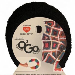 Red Heart O’Go Double Sized Black Yarn NEW